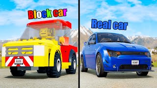 Toy Block Car vs Real Car - Beamng drive