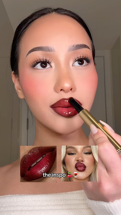 Cherry cola lips 🍒 MAC liner - root for me! & Hourglass gloss - impulse #makeup