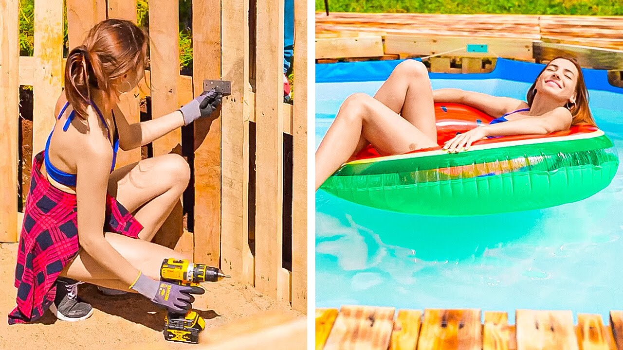 DIY Pool Made of Pallets and Other Summer Hacks