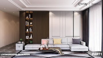 V-ray for sketchup | Living room interior Part1