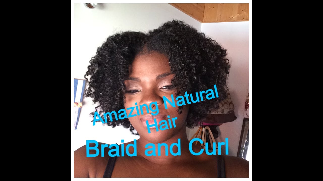 {38}Natural Hair Braid and Curl Tutorial - YouTube