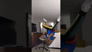 Guy Fell Attempting to Spin on His Head on an Office Chair
