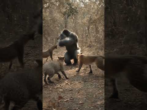 고릴라에게 덤빈 표범들 Leopards Dumped on Gorillas