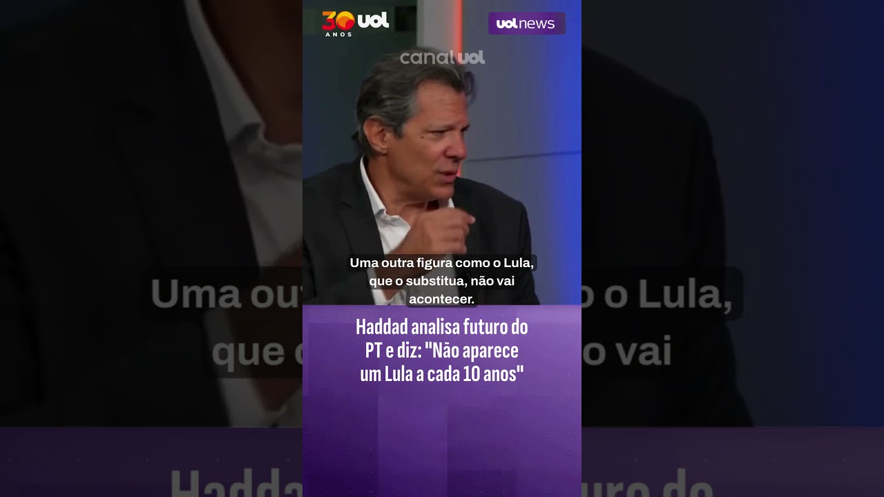 Haddad sobre futuro do PT: Novo Lula não aparecerá, mas manter princípios dele pode manter partido