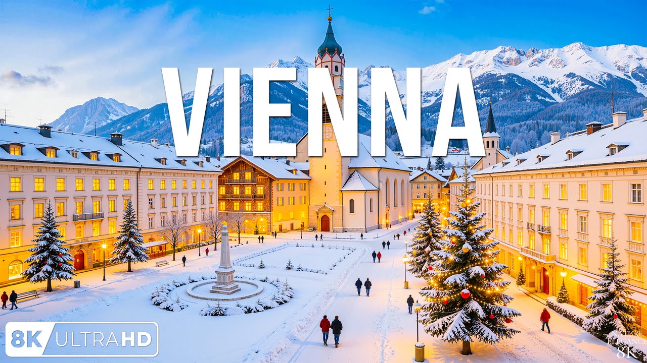 Венский Новый год и зима 8K 🎆❄️ Заснеженные имперские улицы и спокойная классическая атмосфера