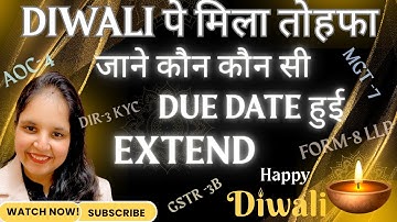 GSTR 3B AOC 4 MGT 7 MCA DIR 3 KYC Due Date Extended with no additional Fees | What about LLP Form 8?