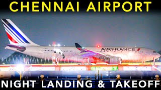 CHENNAI AIRPORT  Night LANDING & TAKE OFF | Plane Spotting