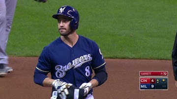 CIN@MIL: Braun cracks RBI double into left-center