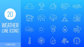 Weather Line Icons Animated After Effects Template