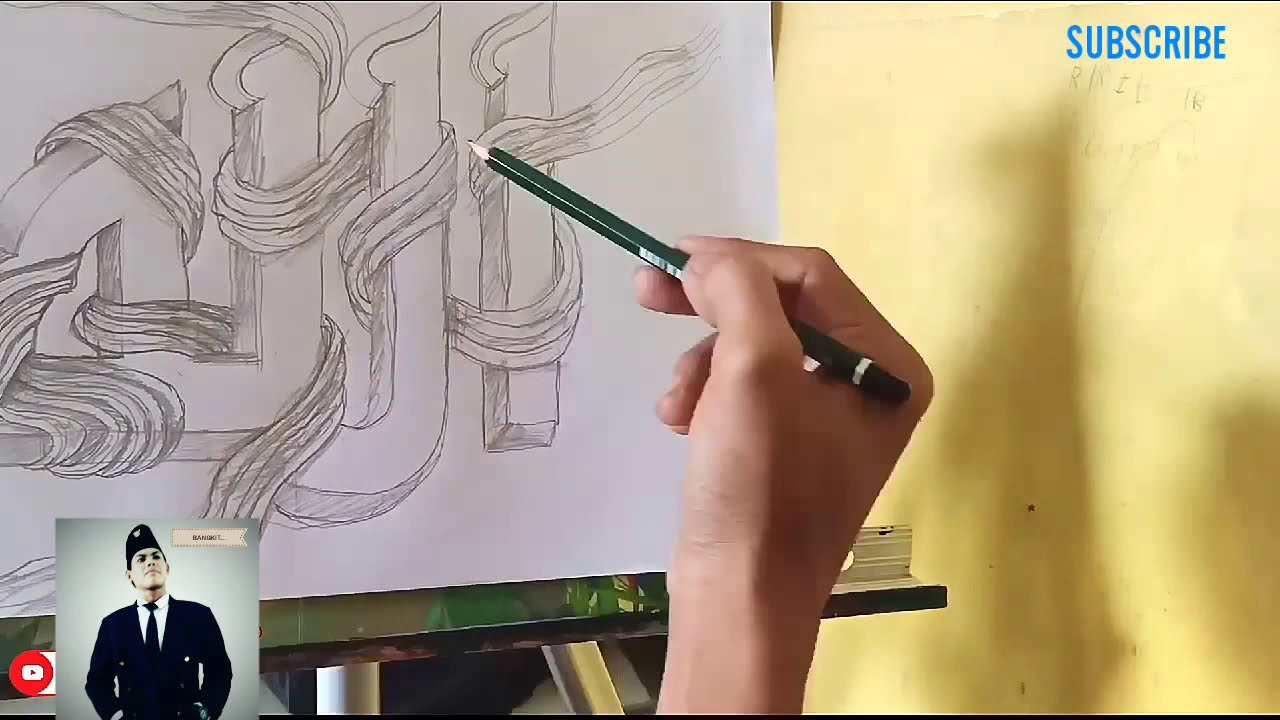 #kaligrafiAllah KALIGRAFI KEREN KHOT KHUFI||TULISAN ALLAH.. 