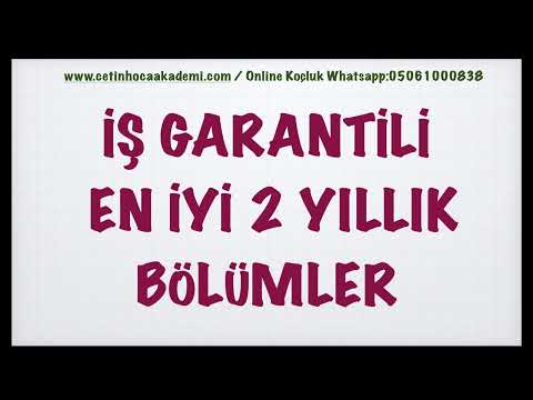 İş Garantili En İyi 2 Yıllık Bölümler | Yks 2023 | Çetin Hoca Akademi