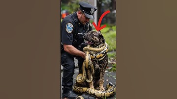 Brave Police Rescues Dog from Giant Python!#DogRescue #PythonAttack #HeroPolice#youtubeshorts