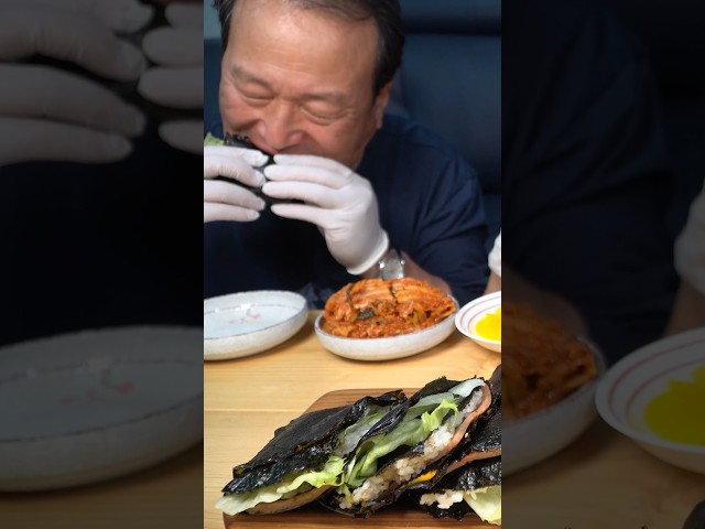 간단하게 접어먹는 사각김밥! #먹방 #shorts #요리