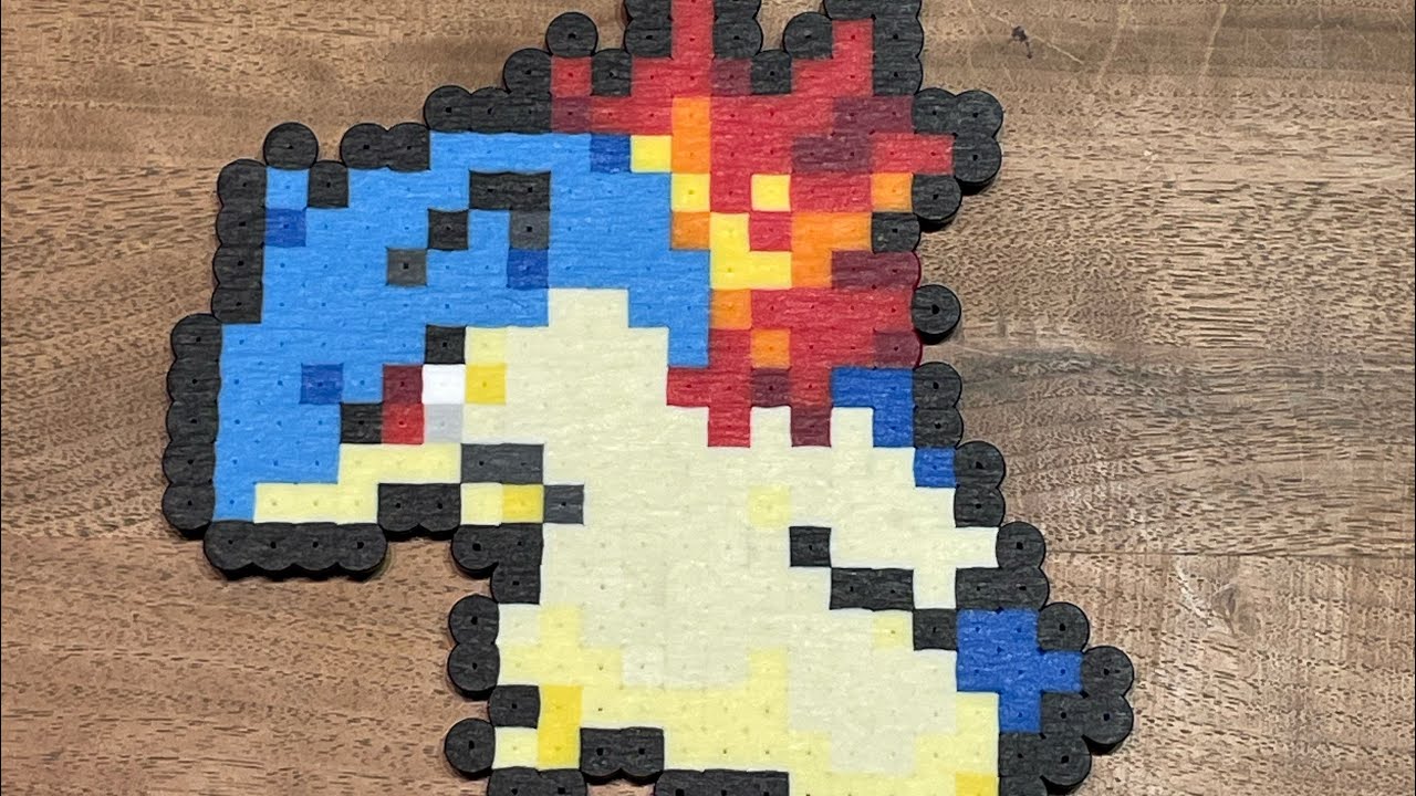 Typhlosion Pokémon Perler Bead Timelapse
