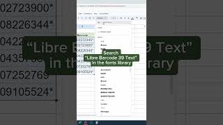 Barcodes in GSheets #gsheets #barcode