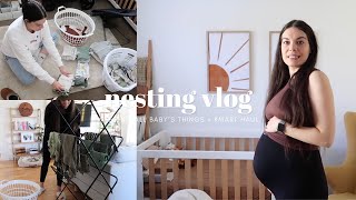 NESTING vlog در هفته 33 بارداری | شستن + سازماندهی لباس های کودک، حمل و نقل Kmart!