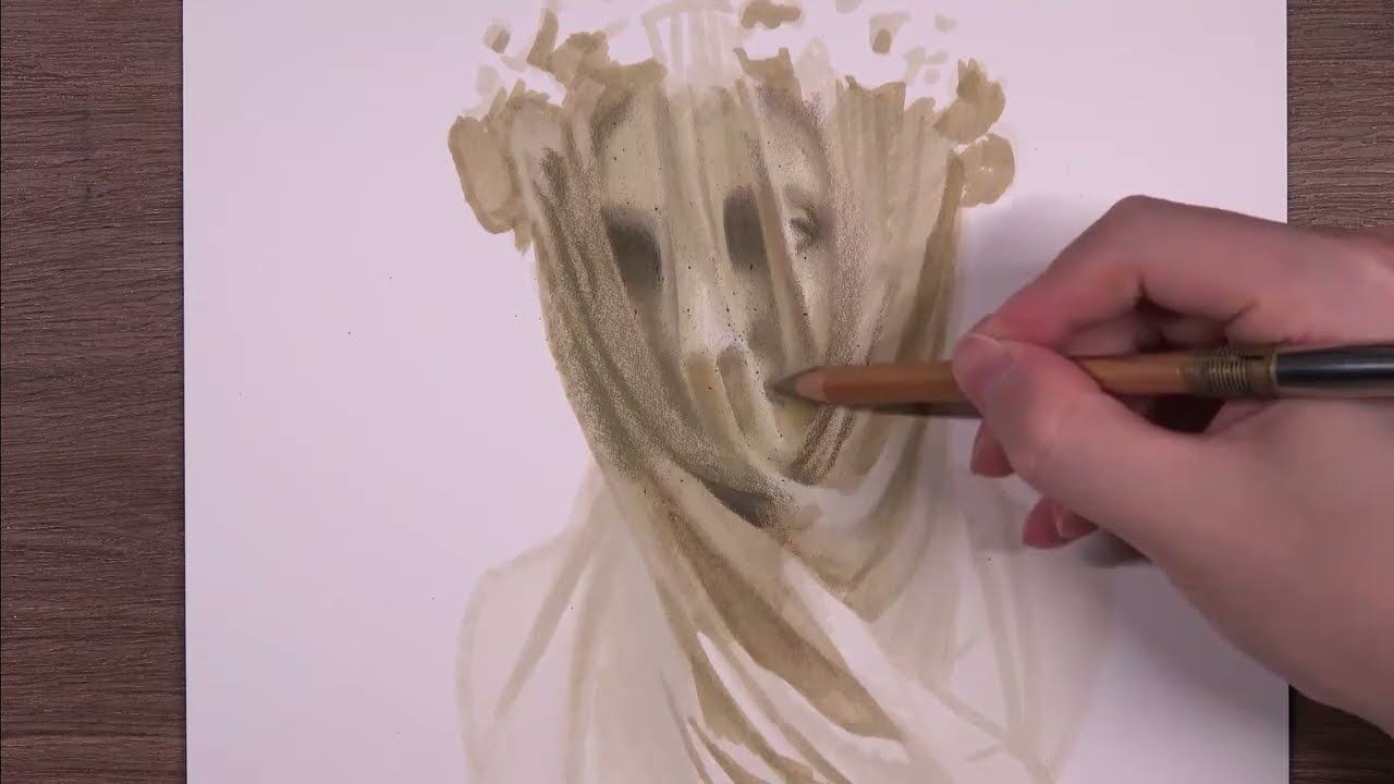 Sculpt a plaster statue on paper 