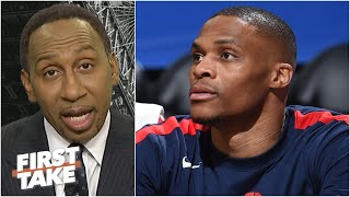 Stephen A. reacts to Russell Westbrook’s popcorn incident with a fan | First Take