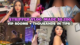 STRIPPER VLOG: THOUSANDS IN TIPS, VIP ROOMS , HUGE BANK DEPOSIT + MADE $8,200 🤑