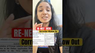 Big Update - Correction Window Out for RE NEET 2026 🔥 #nta #neet2026