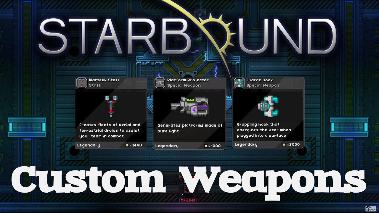 starbound how to make custom weapons