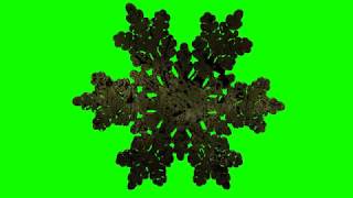 4K Green Screen Free - GOLD SNOW FLAKE ORNAMENT