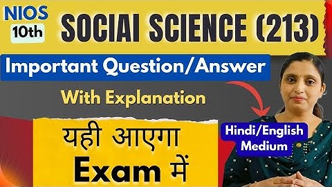 Nios Class 10th Social science Most Important Questions with Answer, #niosoctoberexam