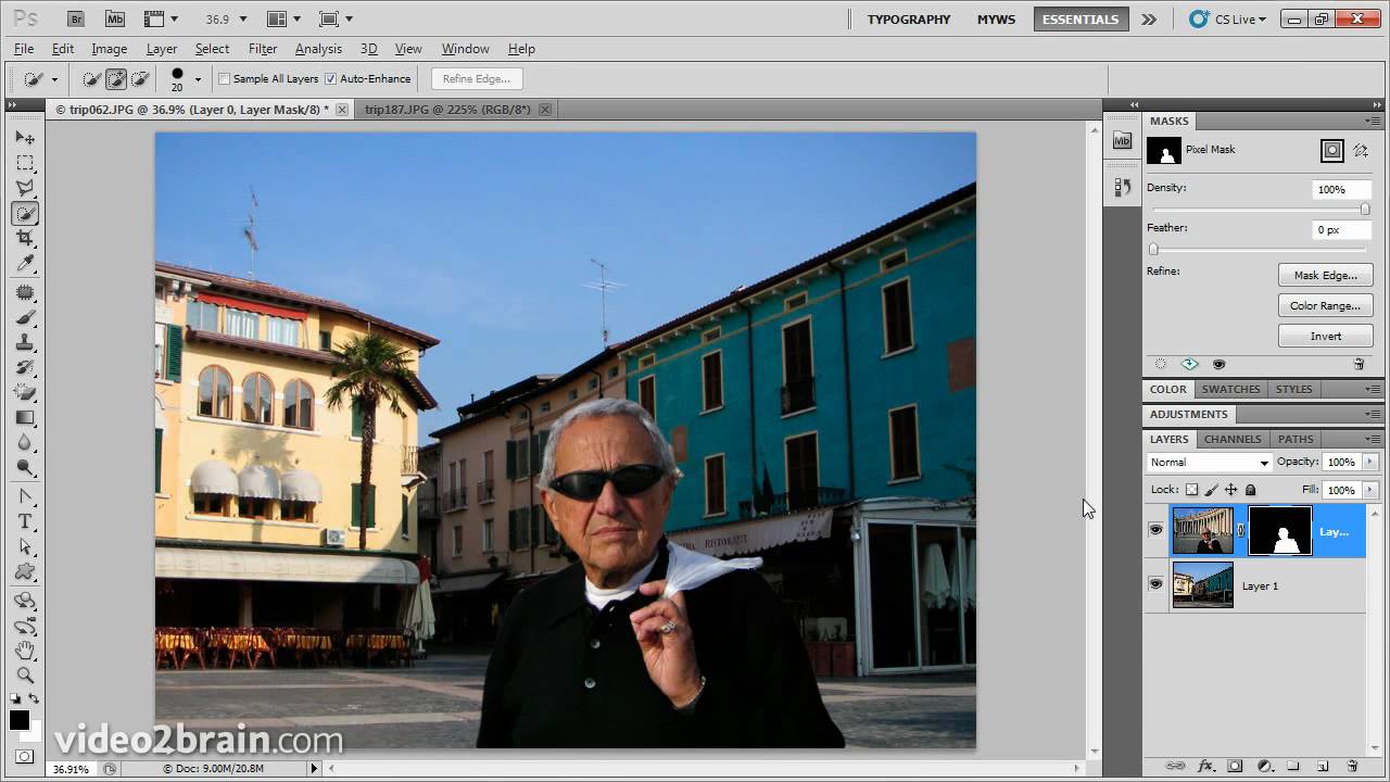 Adding a new background to an image in Photoshop CS5 - YouTube