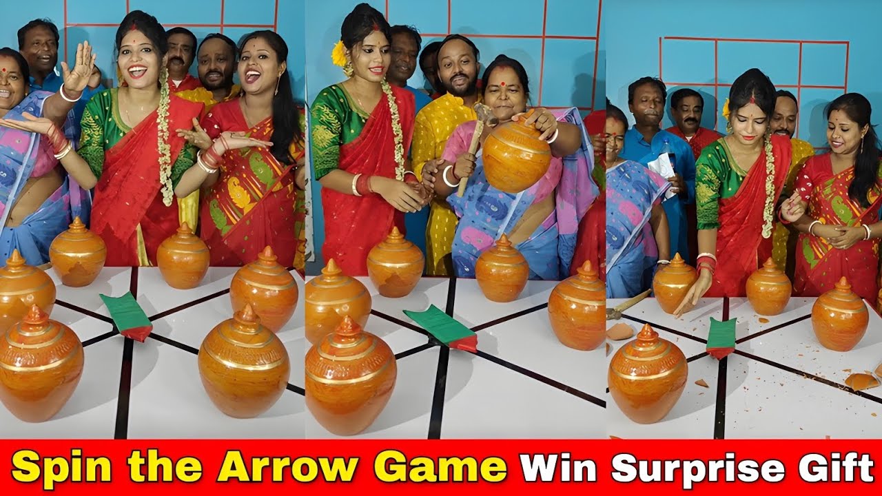 Spin the Arrow Game Break the Pot Win Surprise Gift Challenge 🤔| তীর ঘোরান খেলা🔥/ SK Challenge Video