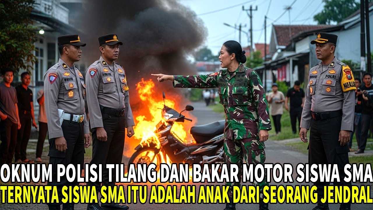 Polisi Membakar Motor Siswa Smp, Yang Ternyata Adalah Anak Laki-Laki Dari Seorang Wanita Jenderal