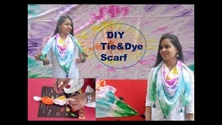 DIY Tie Dye scarf at home || Easy method || VineelaJagan ||