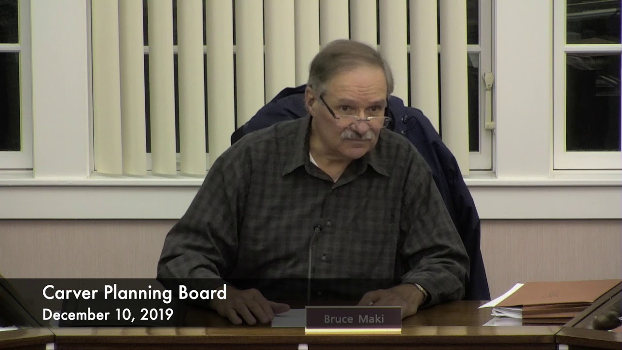 Carver Planning Board 2019/12/10 YouTube