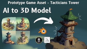 AI Art to 3D Full Modelling - Human Mage Tower Game Asset #3d #blender #3dart #3dmodeling #3ddrawing