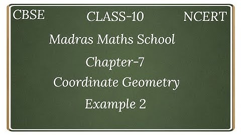 Cbse class10 NCERT maths chapter 7 Coordinate Geometry EXAMPLE 2 IN TAMIL