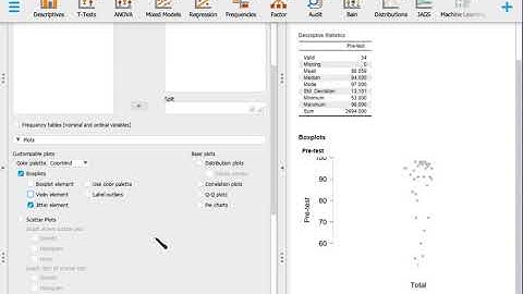 Step by step guide: Group descriptive statistics in JASP.