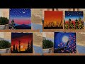 5 tiny canvas painting || Complete Guide on Blending Technique || Acrylic Painting on 5 Tiny Canvase