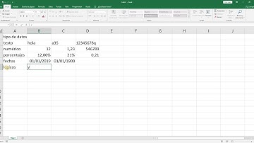 Excel: tipos de datos