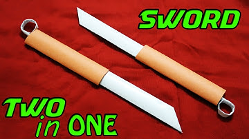 How to make a Double Paper Sword - Paper Sword (TWO in ONE)