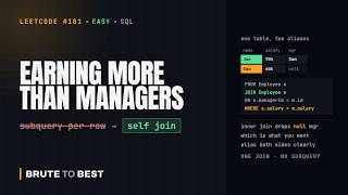 LeetCode #181: Employees Earning More Than Their Managers — The Self Join