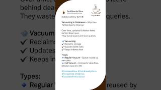 Vacuuming in Databases: Boost Performance, Reduce Bloat 🚀 | Database Brew #23 #shorts