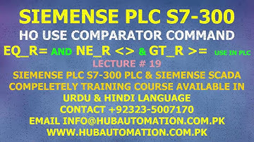 S7-300 PLC COMPARATOR COMMAND IN R METHOD EQUAL COMPARE AND NOT EQUAL HOW USE URDU HINDI LECTURE 19