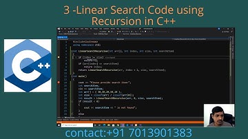 3 -Linear Search Algorithm Code using Recursion in C++