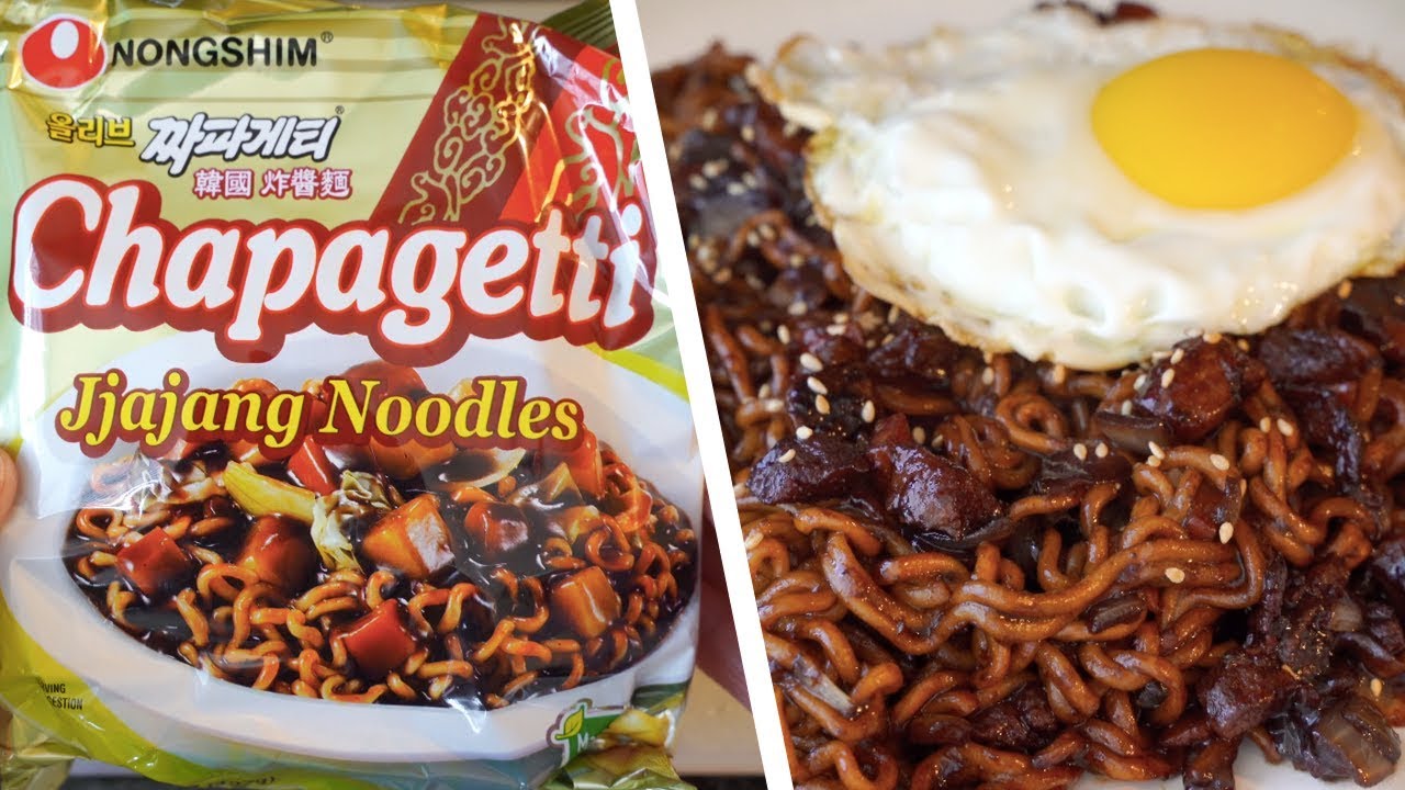 Upgraded Nongshim Chapagetti Recipe - Jjajangmen Instant-Noodles w/ Fresh  Pork & Veggies [4K ASMR] 
