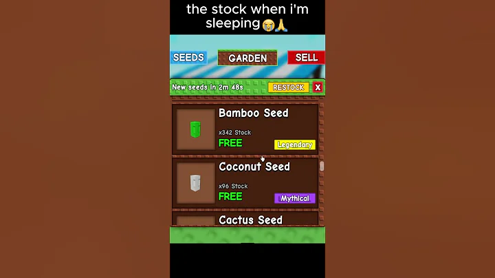 The Stock When I'm Sleeping 😭🙏 #growagarden #roblox