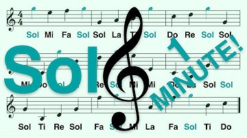 How to Read Note Sol in 1 Minute - 14 Notes, Treble Clef, Do Re... Ti, Andante (Walking Pace)