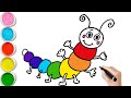 Caterpillar Rainbow Drawing, Painting,coloring for Kids &amp; Toddlers | Caterpillar drawing