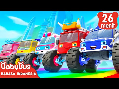 Lima Mobil Monster | Lagu Mobil Monster | Lagu Kendaraan Anak | Lagu Anak | BabyBus Bahasa Indonesia