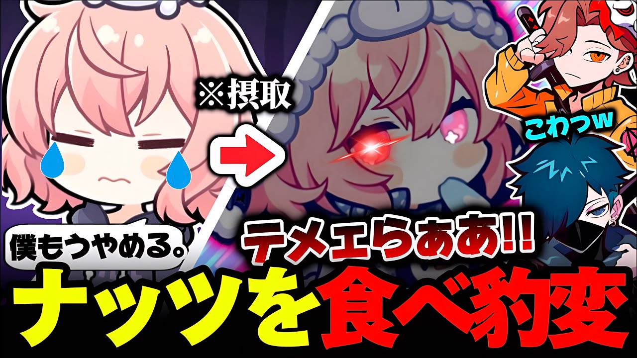 【マリオカート】敗戦が続き静かになったかと思いきや、ナッツを食べ豹変するなるせが面白すぎたｗｗｗ【なるせ/ありさか/VanilLa/切り抜き】