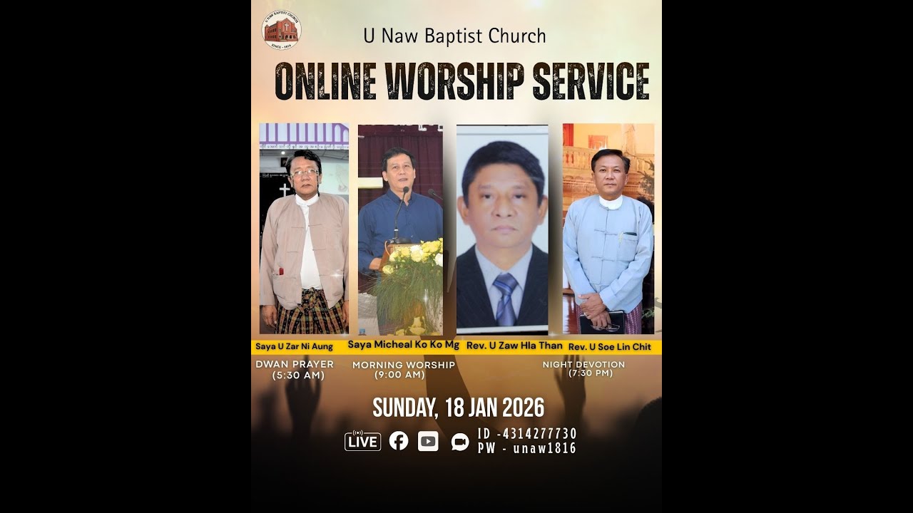 18.1.26 (Sunday) 11:00 AM - Welcome To U Naw  Worship