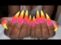 Acrylic Nails Tutorial | Stiletto Ombré Nails | Rainbow Nails